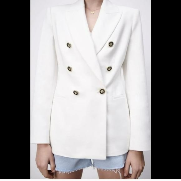 NWT ZARA DOUBLE BREASTED BALMAIN STYLE BLAZER - Picture 10 of 11